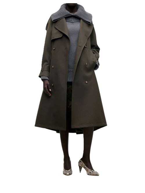 Trench doppiopetto con cintura Victoria Beckham | 1426WCT007669B10008 GOLDEN EMBER